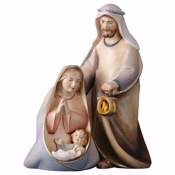 Picture of Holy Family 3 pieces cm 50 (19,7 inch) hand painted Comet Nativity Scene Val Gardena wooden Statues traditional Arabic style