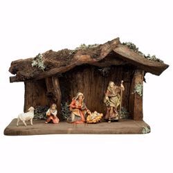 Picture of Ulrich Nativity Set 7 Pieces cm 10 (3,9 inch) hand painted Val Gardena wooden Statues