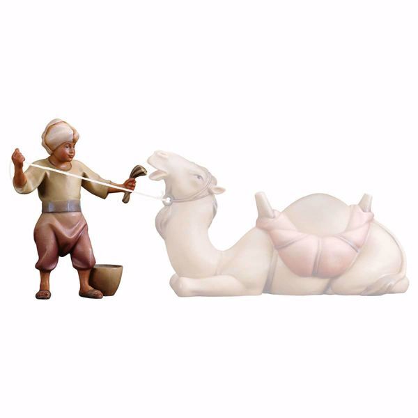 Picture of Cameleer with feed Comet Nativity 10 cm (3,9 inch) arabic oil painted wood