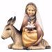 Imagen de Chica con Palomas en Mula cm 12 (4,7 inch) Belén Cometa pintado a mano Estatua artesanal de madera Val Gardena estilo Árabe tradicional