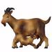 Picture of Goat and little Goat cm 12 (4,7 inch) hand painted Comet Nativity Scene Val Gardena wooden Statue traditional Arabic style