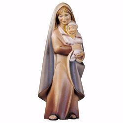Imagen de Campesina con bebé cm 12 (4,7 inch) Belén Cometa pintado a mano Estatua artesanal de madera Val Gardena estilo Árabe tradicional