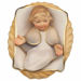 Immagine di Gesù Bambino in Culla 2 Pezzi cm 12 (4,7 inch) Presepe Cometa dipinto a mano Statue artigianali in legno Val Gardena stile Arabo tradizionale