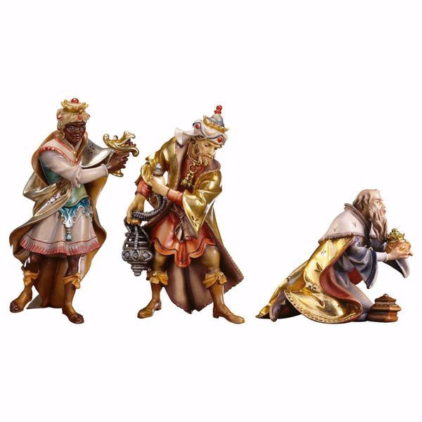 Picture of Three Wise Kings 3 pcs Ulrich Nativity 23 cm (9,1 inch) traditional wood