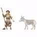 Picture of Shepherd pulling cm 23 (9,1 inch) hand painted Ulrich Nativity Scene Val Gardena wooden Statue baroque style