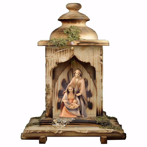 Immagine di Natività Presepe moderna La Speranza 2 pezzi Capanna Lanterna e luce 12 cm 