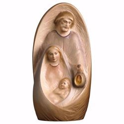 Immagine di Natività Oriente cm 8 (3,1 inch) Presepe in blocco Sacra Famiglia in stile moderno dipinto ad olio in legno Val Gardena