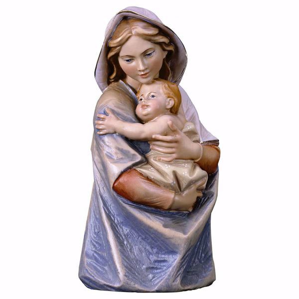 Picture of Bust of Our Lady Madonna cm 10 (3,9 inch) wooden table Statue oil colours Val Gardena