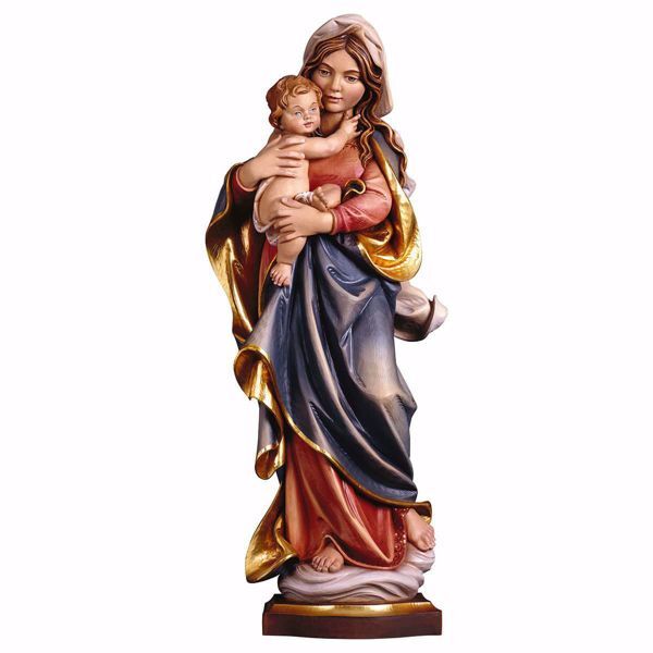 Immagine di Madonna delle Alpi con Bambino cm 30 (11,8 inch) Statua dipinta ad olio in legno Val Gardena