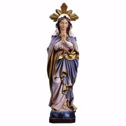 Imagen de Inmaculada Virgen María rezando con Aureola de Rayos cm 10 (3,9 inch) Estatua pintada al óleo madera Val Gardena