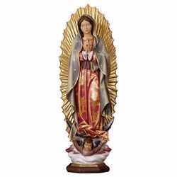 Immagine di Madonna Nostra Signora di Guadalupe cm 12 (4,7 inch) Statua dipinta ad olio in legno Val Gardena