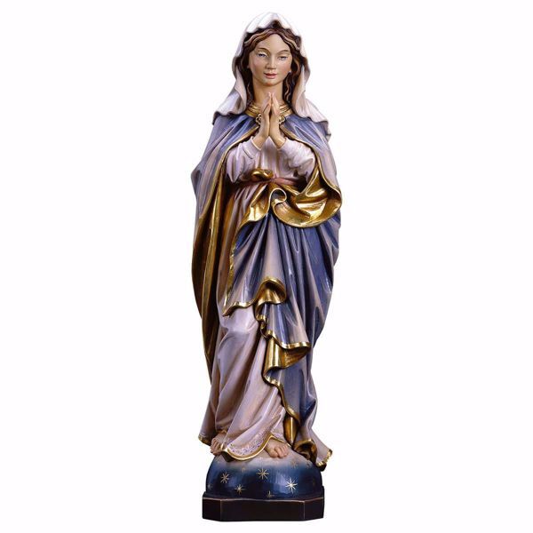 Picture of Immaculate Virgin Mary praying cm 15 (5,9 inch) wooden Statue oil colours Val Gardena