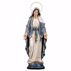Immagine di Madonna Miracolosa con Aureola cm 23 (9,1 inch) Statua dipinta ad olio in legno Val Gardena