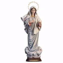 Imagen de Virgen María Reina de la Paz con Aureola cm 23 (9,1 inch) Estatua pintada al óleo madera Val Gardena