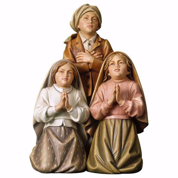 Picture of Three Little Shepherds of Fatima Group cm 10 (3,9 inch) wooden Statue oil colours Val Gardena