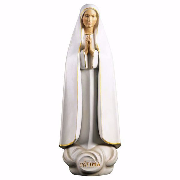 Imagen de Nuestra Señora de Fátima estilizada cm 12 (4,7 inch) Estatua pintada al óleo madera Val Gardena