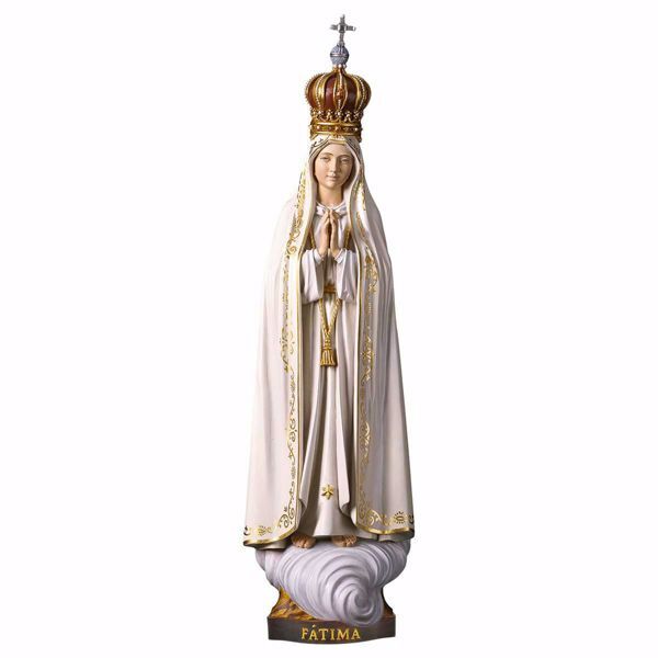 Imagen de Nuestra Señora de Fátima Capelinha con Corona cm 170 (67,0 inch) Estatua pintada al óleo madera Val Gardena