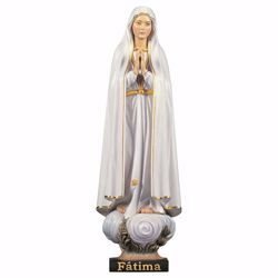 Imagen de Nuestra Señora de Fátima Peregrina cm 18 (7,1 inch) Estatua pintada al óleo madera Val Gardena