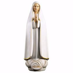 Imagen de Nuestra Señora de Fátima estilizada cm 18 (7,1 inch) Estatua pintada al óleo madera Val Gardena
