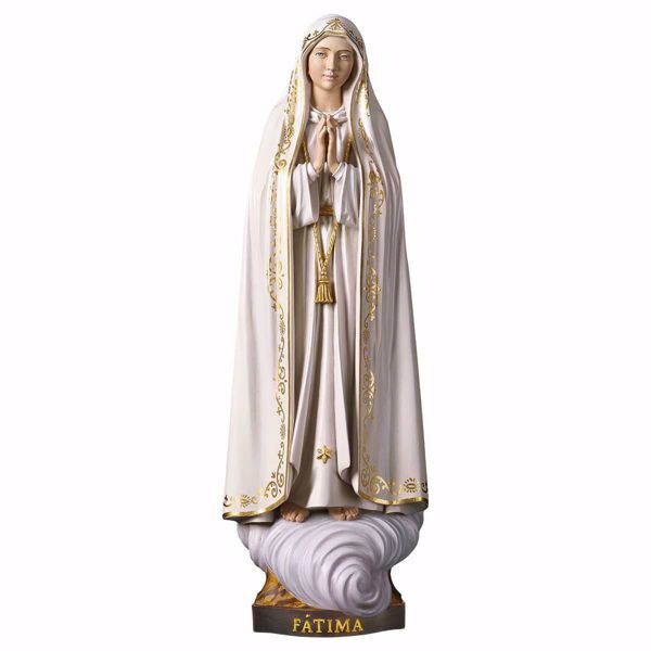 Imagen de Nuestra Señora de Fátima Capelinha cm 180 (70,9 inch) Estatua pintada al óleo madera Val Gardena