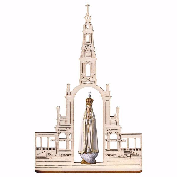 Picture of Our Lady of Fatima Statue with crown & basilica 20x13 cm (7,9x5,1 inch)
