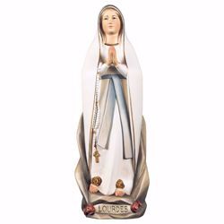 Imagen de Madonna Nuestra Señora de Lourdes estilizada cm 12 (4,7 inch) Estatua pintada al óleo madera Val Gardena