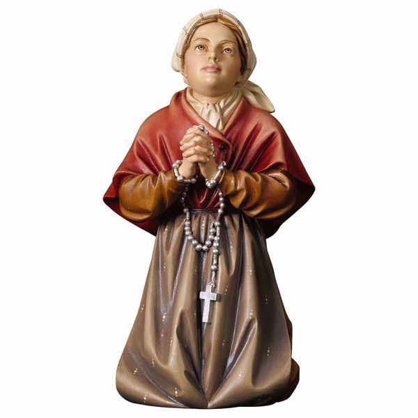 Immagine di Santa Bernadette Soubirous Lourdes cm 19 (7,5 inch) Statua dipinta ad olio in legno Val Gardena