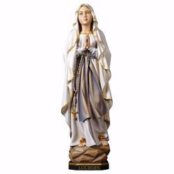 Imagen de Madonna Nuestra Señora de Lourdes cm 30 (11,8 inch) Estatua pintada al óleo madera Val Gardena