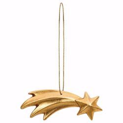 Imagen de Estrella Cometa con hilo de oro para Presebre Cometa cm 12 (4,7 inch) Decoración Árbol de Navidad pintada al óleo en madera Val Gardena