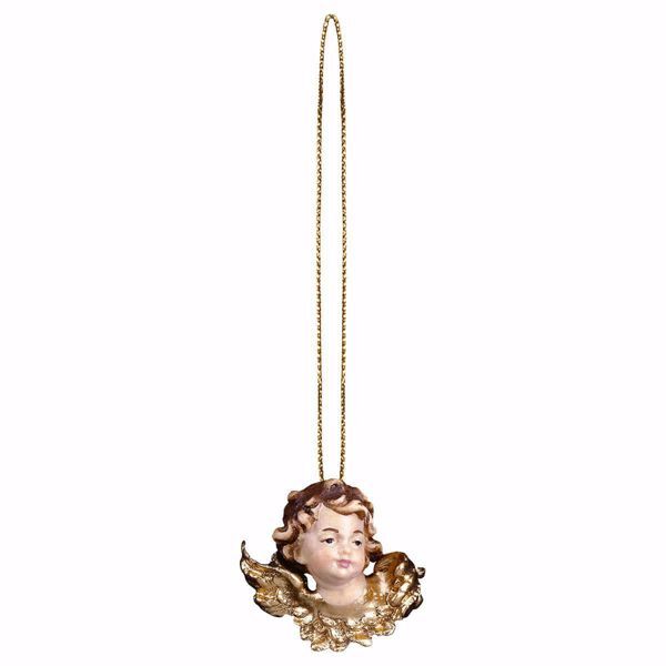 Picture of Angel head left gold thread 3 cm (1,2 inch) Italian Christmas tree ornament