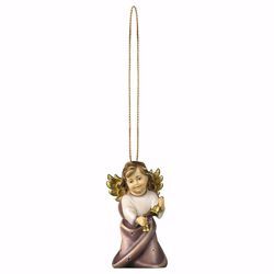 Picture of Guardian Angel with Bells and golden thread cm 6 (2,4 inch) Christmas Tree wooden Decoration painted with oil colours Val Gardena