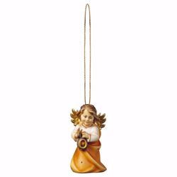 Picture of Guardian Angel with laterna and golden thread cm 6 (2,4 inch) Christmas Tree wooden Decoration painted with oil colours Val Gardena