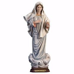 Imagen de Kraljice Mira Nuestra Señora de Medjugorje Reina de la Paz con Iglesia cm 18 (7,1 inch) Estatua pintada al óleo madera Val Gardena
