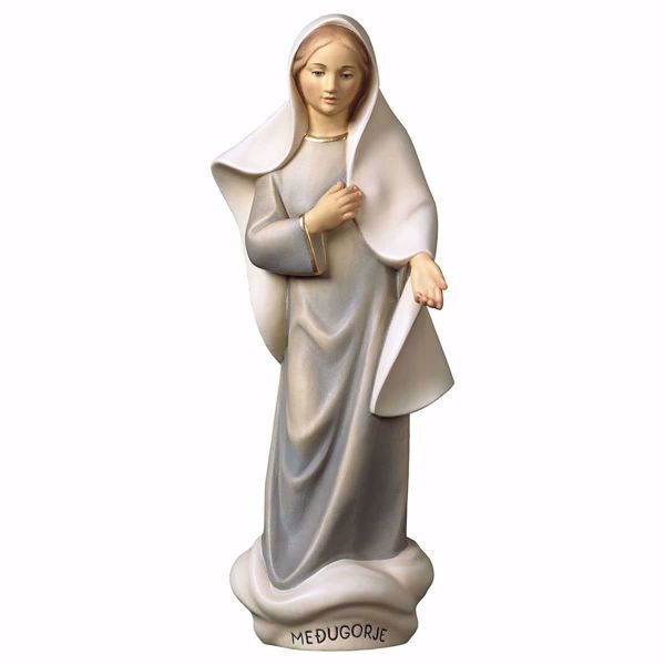 Imagen de Estatua Virgen de Medjugorje 30 cm moderna madera