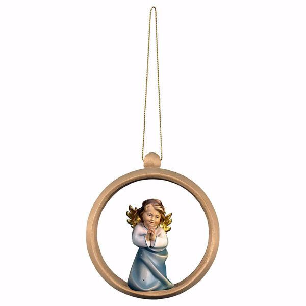 Picture of Angel praying Ring frame 10 cm (3,9 inch) Italian Christmas tree decoration