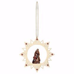 Picture of Baroque Nativity Scene with Star Frame and coloured Stones Diam. cm 12 (4,7 inch) Nativity Christmas Tree wooden Decoration painted with oil colours Val Gardena