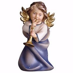 Picture of Guardian Angel with trombone cm 7,5 (3,0 inch) Val Gardena wooden Sculpture painted with oil colours