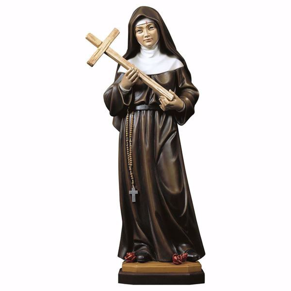 Picture of Saint Monica of Hippo with Cross wooden Statue cm 100 (39,4 inch) painted with oil colours Val Gardena
