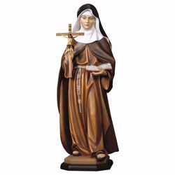 Immagine di Statua Santa Maria Crescentia Höss da Kaufbeuren con crocifisso cm 100 (39,4 inch) dipinta ad olio in legno Val Gardena