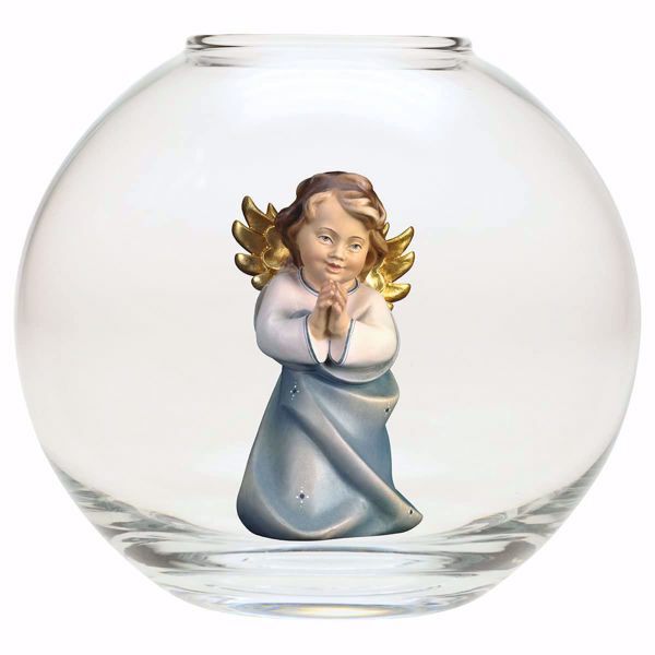 Picture of Angel Praying glass Sphere 13 cm (5,1 inch) oil painted wood