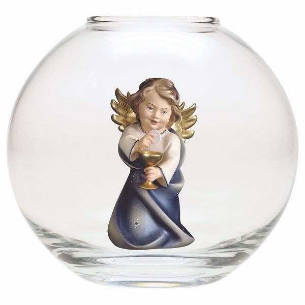 Picture of Angel with chalice glass Sphere 13 cm (5,1 inch) oil painted wood