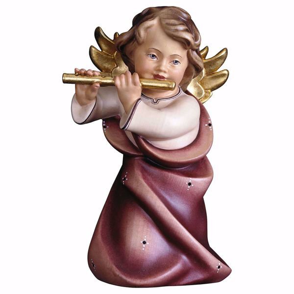 Imagen de Ángel navideño con flauta 11 cm madera colores al óleo