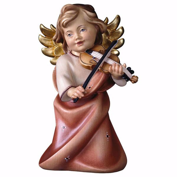 Immagine di Angelo natalizio con violino 15 cm legno colori a olio