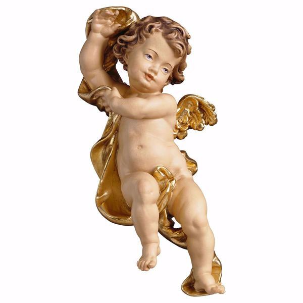 Picture of Putto Cherub Angel without band cm 15 (5,9 inch) Val Gardena wooden Sculpture painted with oil colours