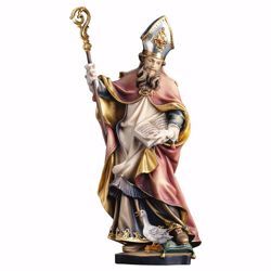 Immagine di Statua San Martino con oca cm 15 (5,9 inch) dipinta ad olio in legno Val Gardena