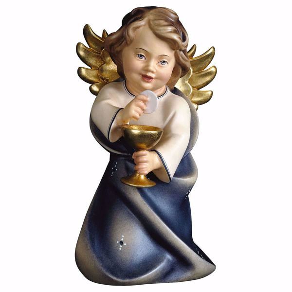 Picture of Guardian Angel with chalice cm 23 (9,1 inch) Val Gardena wooden Sculpture painted with oil colours