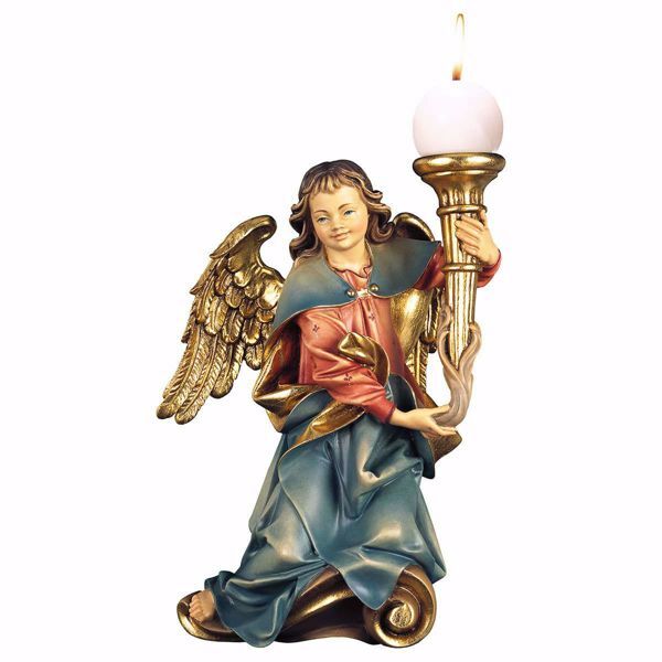 Picture of Music Angel with Candle right 35 cm (13,8 inch) oil painted wood