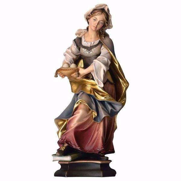 Imagen de Estatua Santa Águeda de Catania con pechos cm 20 (7,9 inch) pintada al óleo en madera Val Gardena