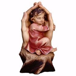 Immagine di Mani protettrici Bimba cm 10 (3,9 inch) Scultura in legno Val Gardena dipinta ad olio
