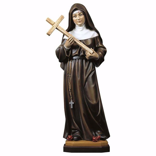 Immagine di Statua Santa Monica di Tagaste con croce 23 cm legno